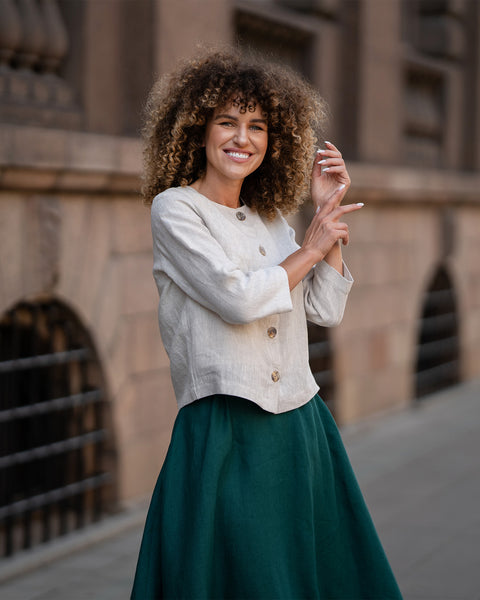 Chaqueta de Lino Europea Alice Natural