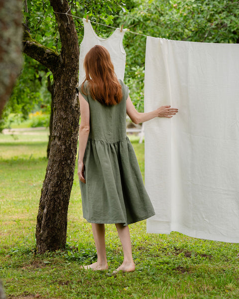 Vestido blusón Cecilia verde piedra