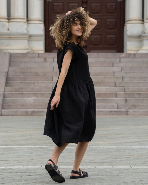 Vestido smock Cecilia en negro puro
