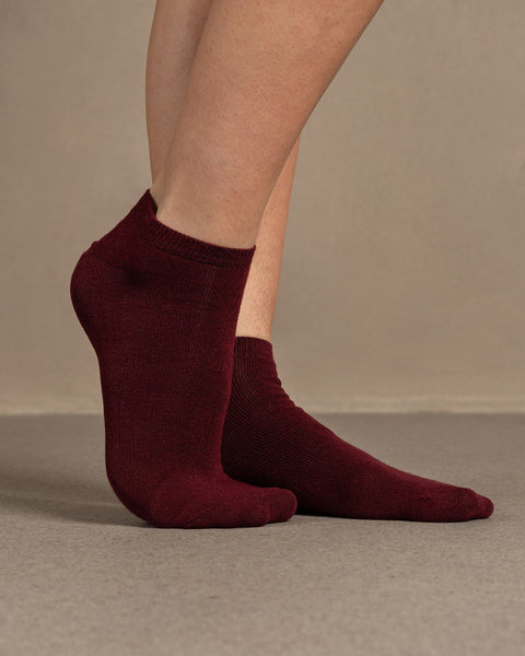 Calcetines tobilleros de bambú para mujer en cereza real