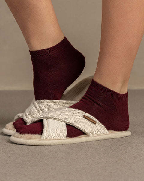 Calcetines tobilleros de bambú para mujer en cereza real