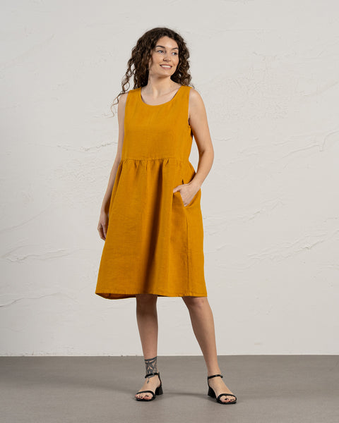 Vestido smock Eliza Amarillo Picante