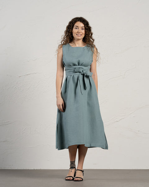 Vestido cruzado sin mangas Obi Hailey verde menta