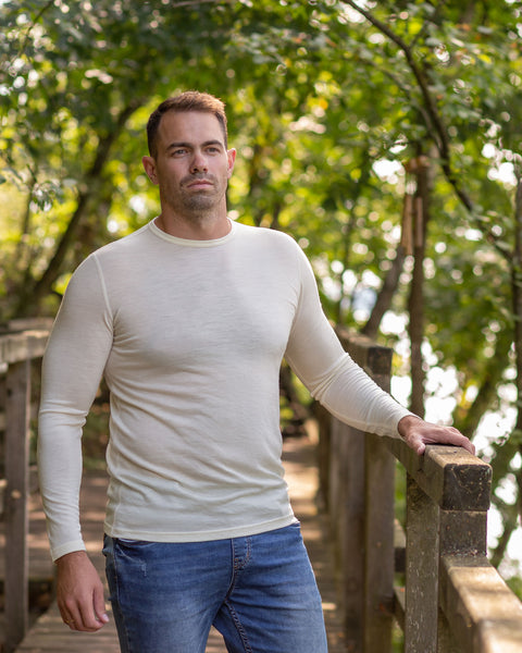 Camiseta térmica natural de manga larga para hombre 160