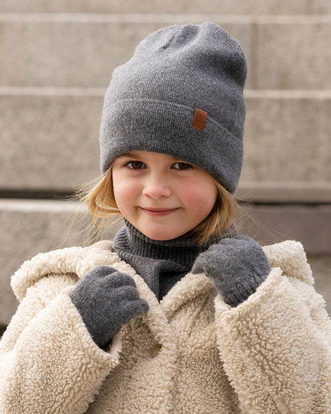 Kids Knitted Beanie & Gloves 2-Piece Set