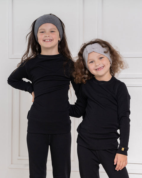 Cinta de punto para niños con lazo de merino y cachemira