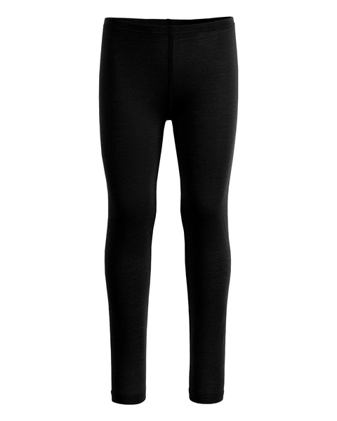 pantalones negros menique de merino 160 g/m² para niños, vista frontal.