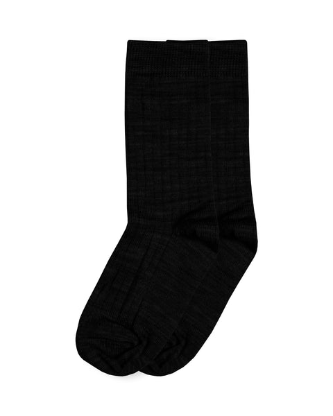 Los calcetines de canalé de merino Menique para niños en color gris oscuro.