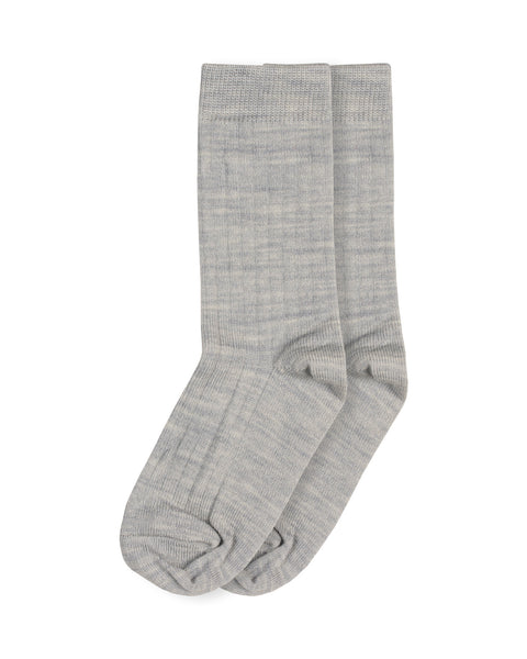Los calcetines de canalé de merino Menique para niños en color gris claro.