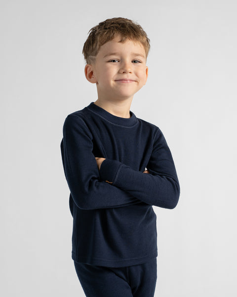 Camiseta térmica de manga larga de 250 para niños Azul marino