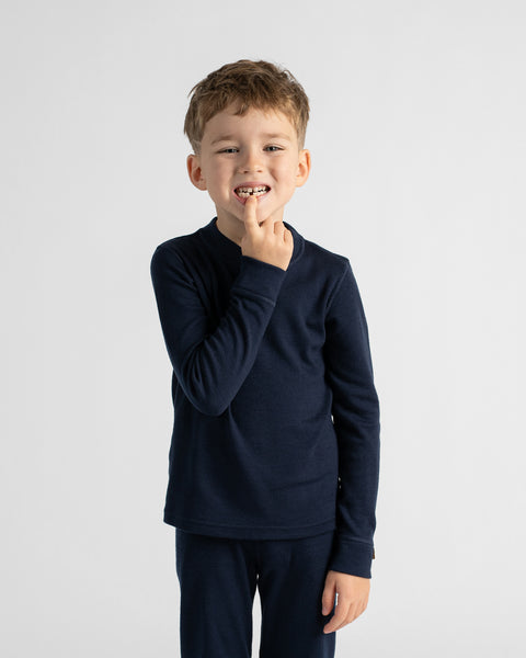 Camiseta térmica de manga larga de 250 para niños Azul marino