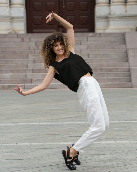 Top corto Ana 100 % lino