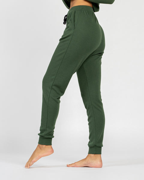 Pantalones deportivos para mujer 250 Merino Verde Oscuro