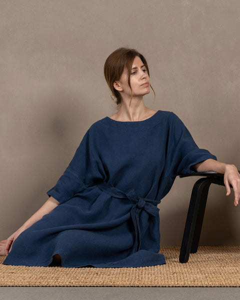 Vestido holgado Olivia azul tormenta