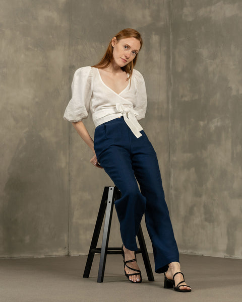 Top corto envolvente Jenny Blanco Puro