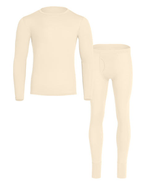 Conjunto natural para hombre de 2 piezas: camiseta de manga larga 160 y pantalón largo