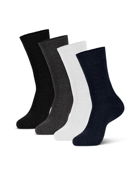Los calcetines de algodón para hombre menique de media caña en los 4 colores disponibles: negro, gris oscuro, blanco, azul oscuro.