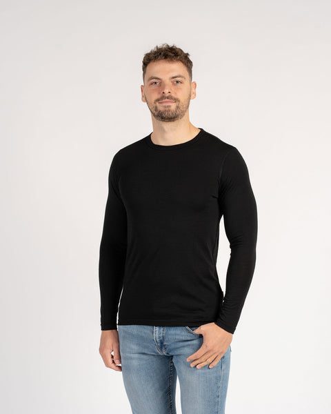 Camiseta térmica de manga larga para hombre 160 en negro