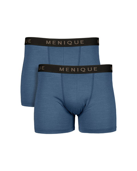 Boxers para hombre de lana merina 2 unidades en azul vaquero – ropa interior masculina ligera, resistente a olores, con elasticidad y ajuste cómodo.