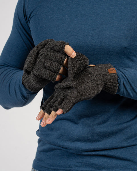 Men's Knit Convertible Mittens Merino