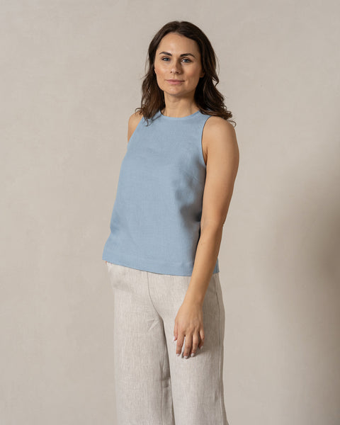 Camiseta de Cuello Alto Nina Azul Nublado