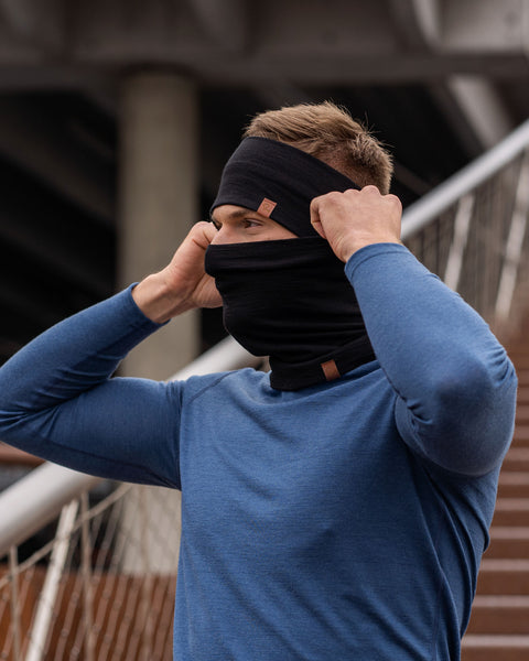 Men's Headband and Gaiter Set Black