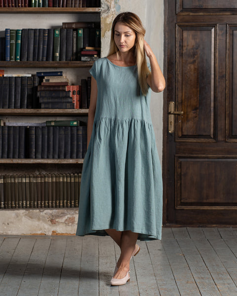 Vestido smock Cecilia en verde menta