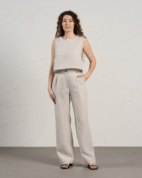 Top corto cruzado Serena natural