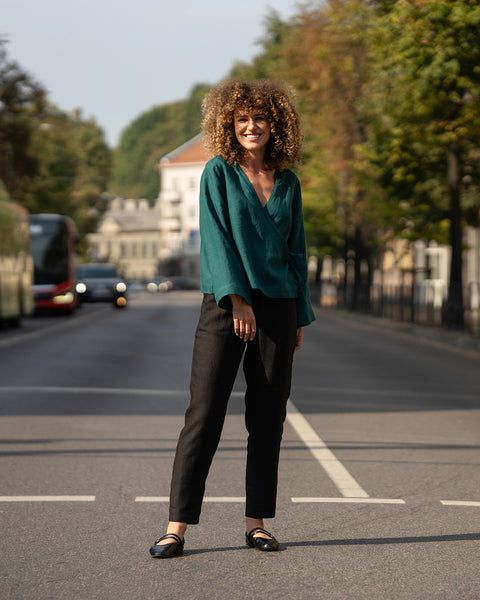 Pantalones de Lino Dakota Negro Puro