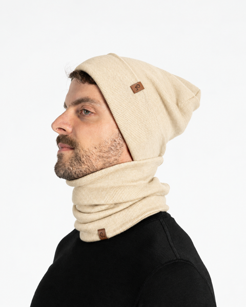 Gorro de punto y braga para hombre, juego de 2 piezas