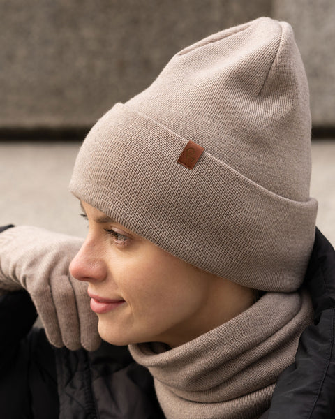 Gorro de punto para mujer en merino