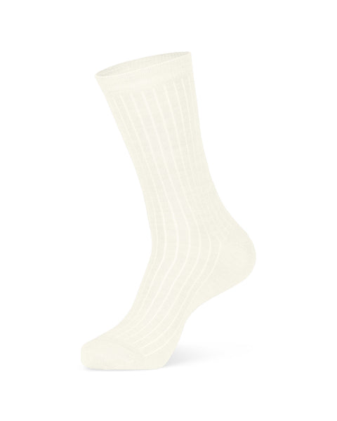 Calcetines finos de canalé para mujer, 85 % lana merina en color natural: calcetines ligeros, transpirables y de calidad superior para el uso diario.