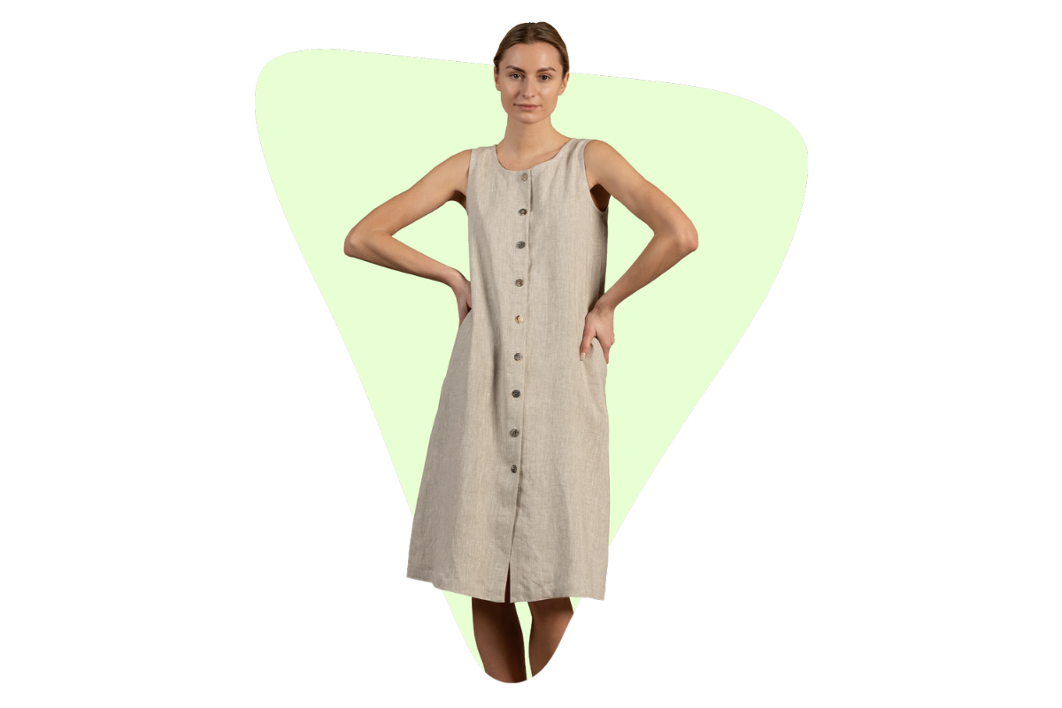 Ropa de lino para mujeres, qué tipo de vestidos usar cuando tienes forma de triángulo invertido
