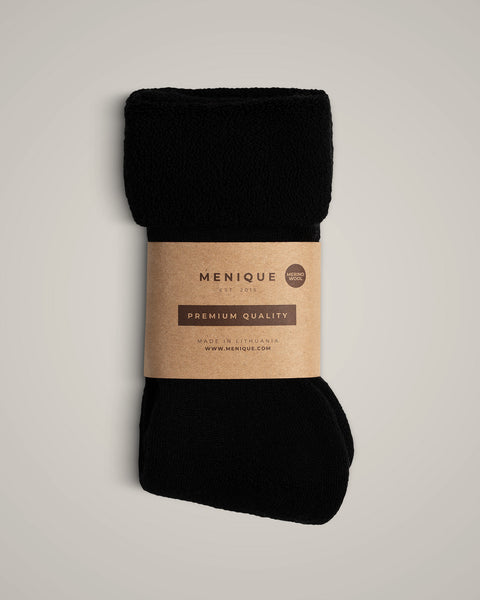 los calcetines para hombre forrados con sherpa de merino negro.