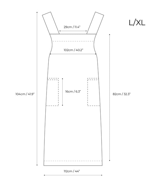 Delantal japonés con tirantes cruzados