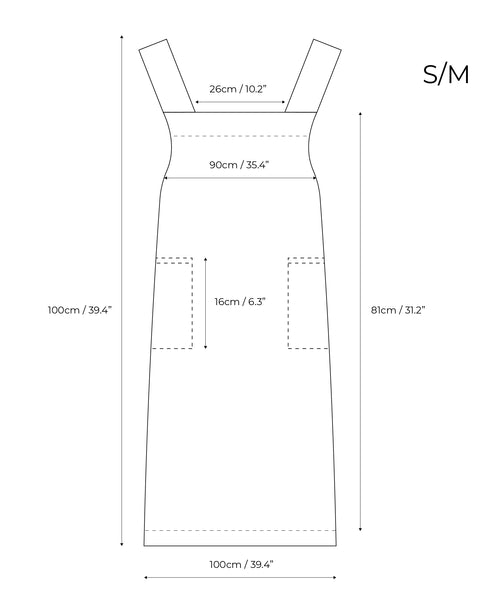 Delantal japonés con tirantes cruzados