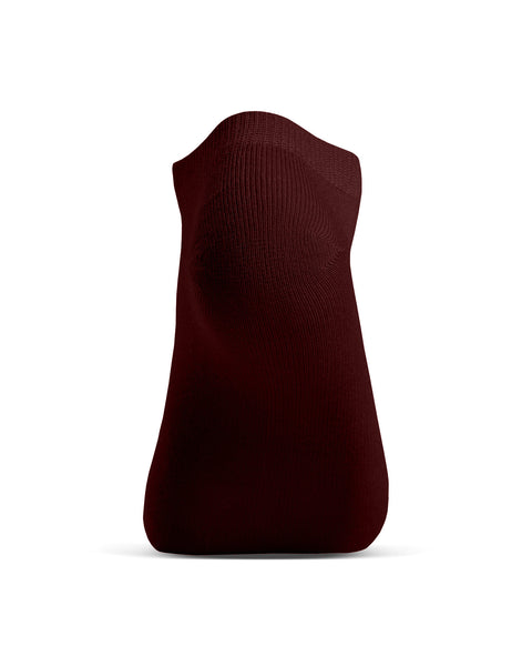 Calcetín tobillero Royal Cherry de bambú, vista del talón y la suela, calcetín corto suave que absorbe la humedad