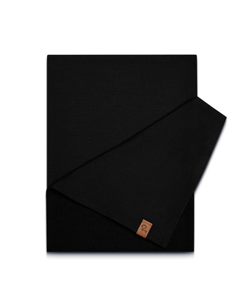 Bufanda de merino para mujer negra