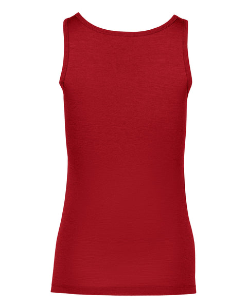Camiseta sin mangas de mujer en merino Royal Cherry, parte trasera