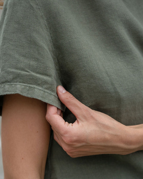 Camiseta de lino Emma Stone verde