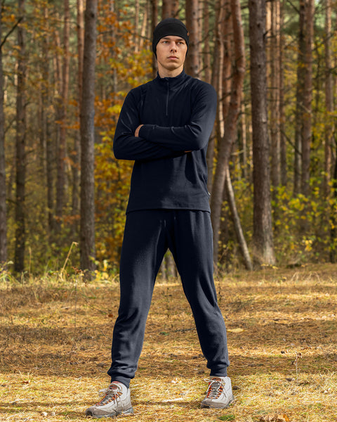 Pantalones deportivos tipo jogger para hombre 250gsm Azul oscuro