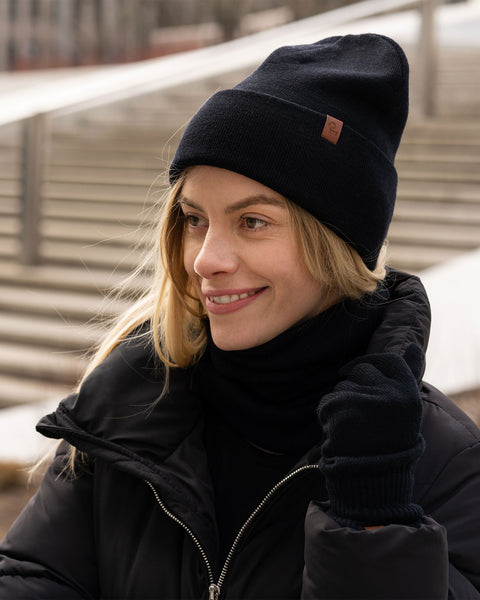 Gorro de punto para mujer en merino