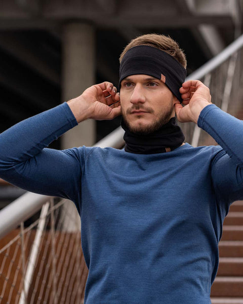 Men's Headband and Gaiter Set Black