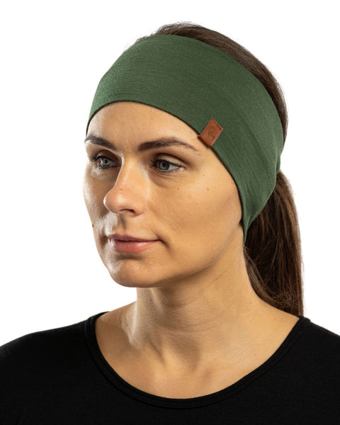 Cinta para la cabeza unisex 160 Merino Verde Oscuro