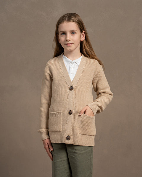 Kids' Merino Wool Cardigan Cleo Beige