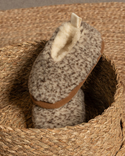 Zapatillas tipo botín para niños de lana merina