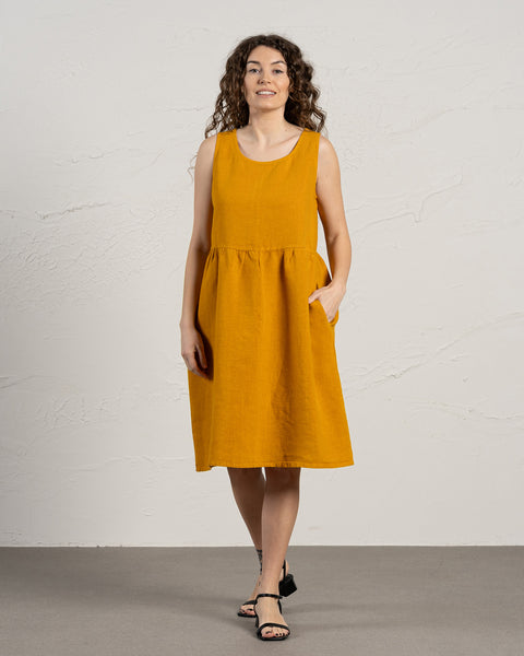 Vestido smock Eliza Amarillo Picante