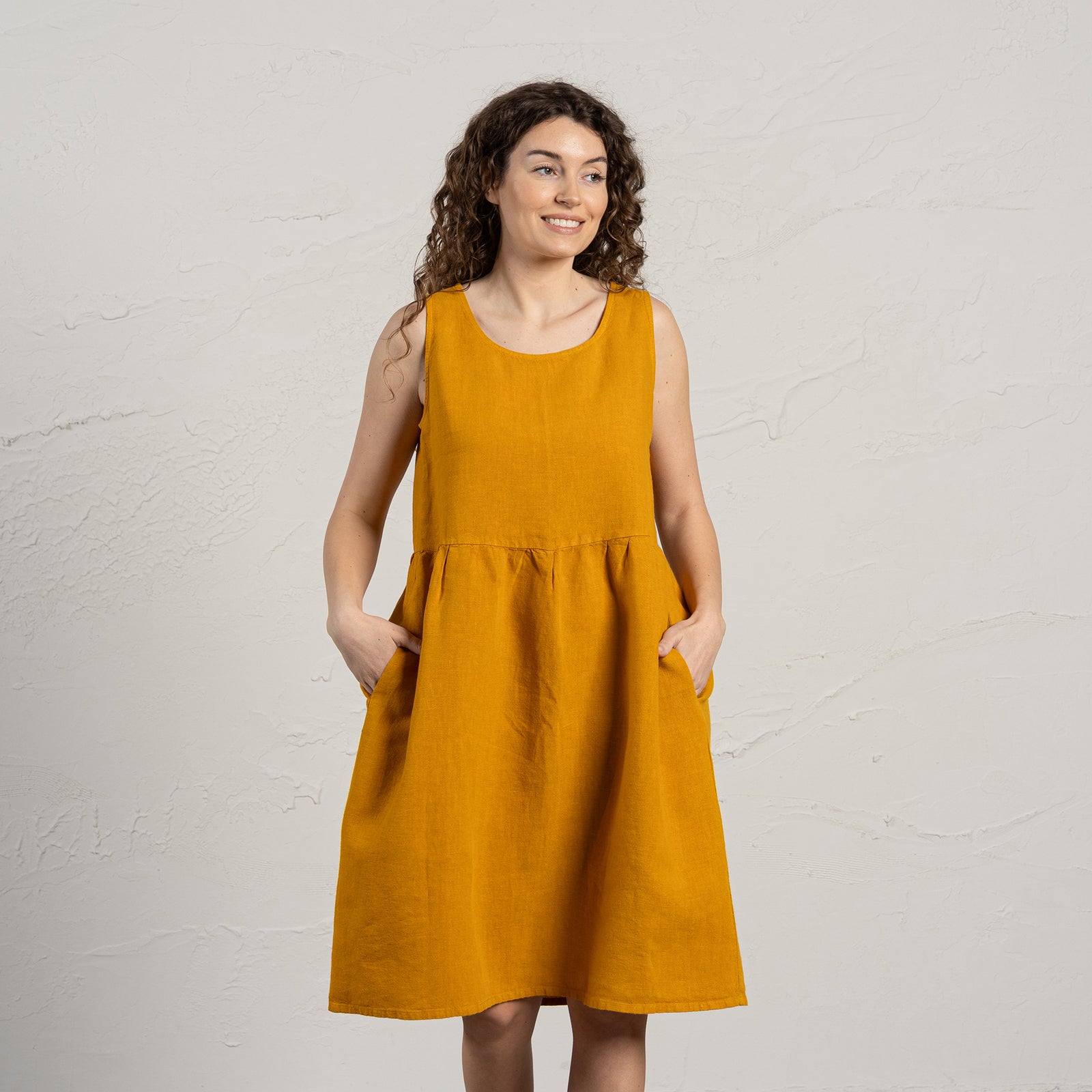 Vestido smock Eliza Amarillo Picante