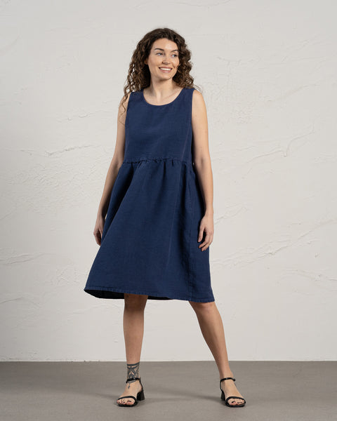 Vestido smock Eliza azul tormenta
