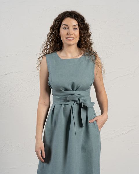 Vestido cruzado sin mangas Obi Hailey verde menta